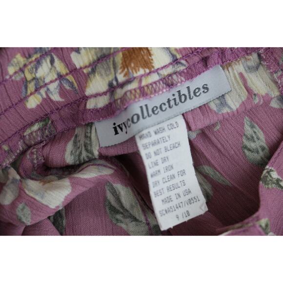 VINTAGE Ivy Collectibles Womens Size 9/10 Floral Skirt and Top Set Mauve Pink - Picture 6 of 11